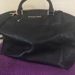 Michael Kors black leather handbag